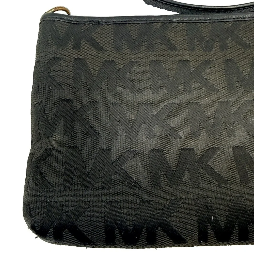 Michael Kors Jet Set Large Wristlet - Black Signature MK‎ Monogram Jacquard